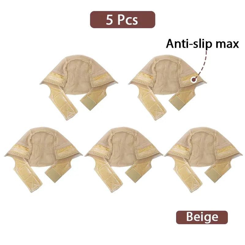 3-Piece Anti-Slip Wig Cap Set – Available in Black, Light, or Brown - Dazzling Beauty Solution