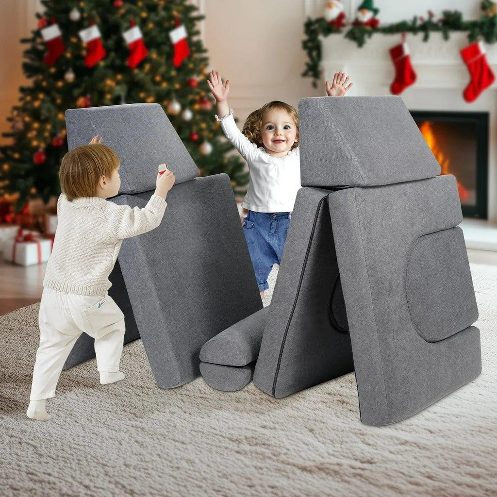 Modular Kids Play Sofa – Soft Suede Convertible Couch for Toddlers - Dazzling Beauty Solution