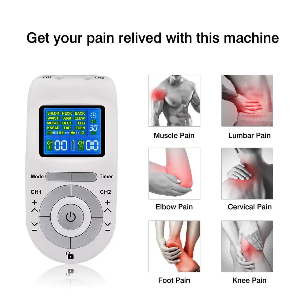 12-Mode TENS & EMS Muscle Stimulator – Dual Channel - Dazzling Beauty Solution