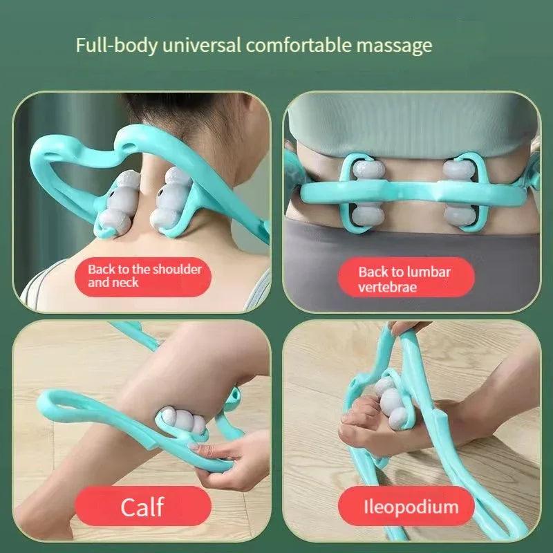 360° Manual Neck Massager with Magnetic Acupressure – Deep Tissue Pain Relief Roller for Neck, Shoulders & More - Dazzling Beauty Solution