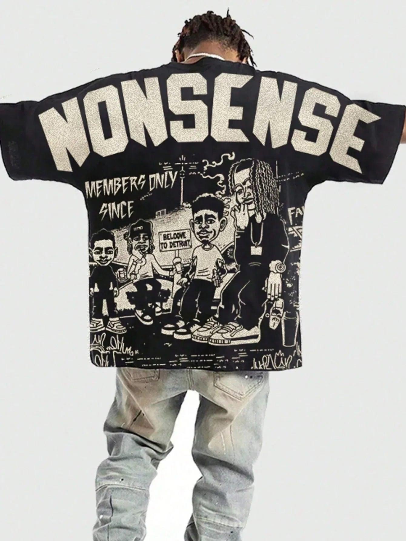 ROMWE MEN Street Life 1Pc Men'S Street Figure Batwing Short Sleeve Crew Neck Casual T-Shirt - Dazzling Beauty Solution