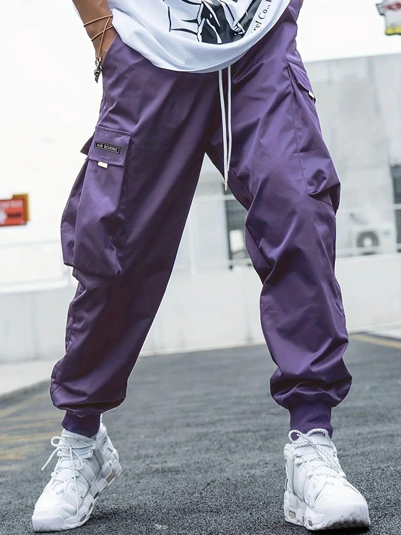 Men’s Winter Multi-Pocket Cargo Pants – Casual Hip-Hop Drawstring Streetwear Trousers - Dazzling Beauty Solution