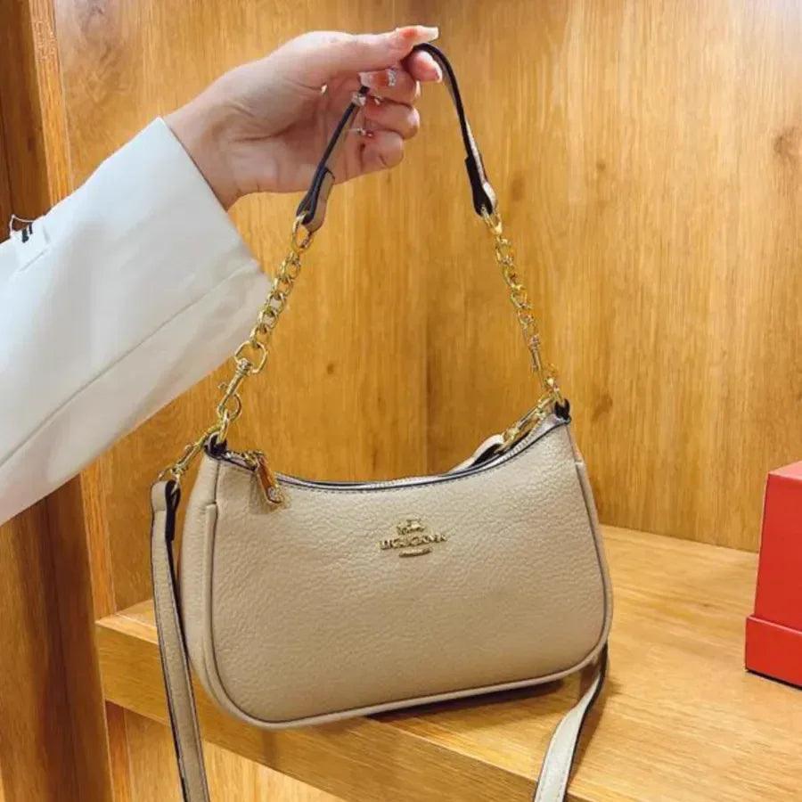 Floral Designer Shoulder Bag – Elegant Leather Handbag with Adjustable Strap & Multiple Compartments - Dazzling Beauty Solution