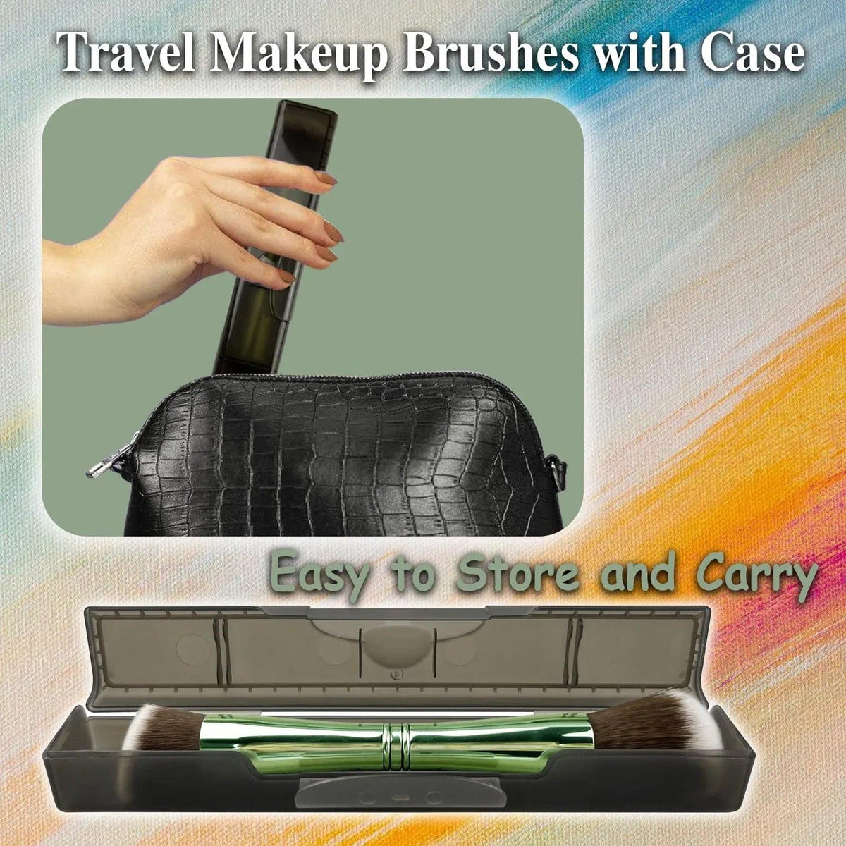 4-in-1 Travel Makeup Brush Set with Case - Dazzling Beauty Solution