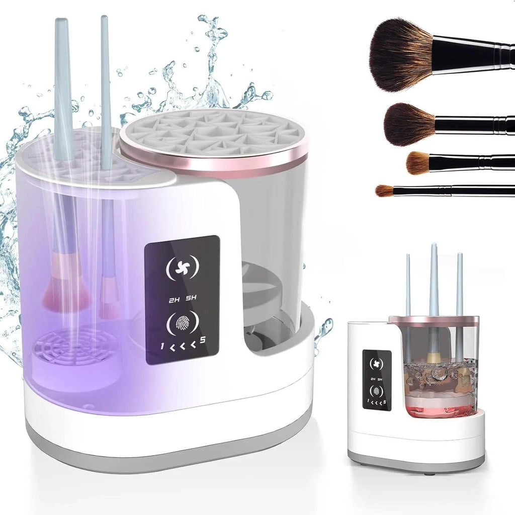 Rechargeable Electric Makeup Brush Cleaner with Drying Stand - Dazzling Beauty Solution