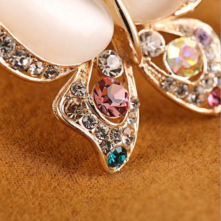 Women’s Butterfly Brooch – Gemstone Inlay Pin Accessory - Dazzling Beauty Solution