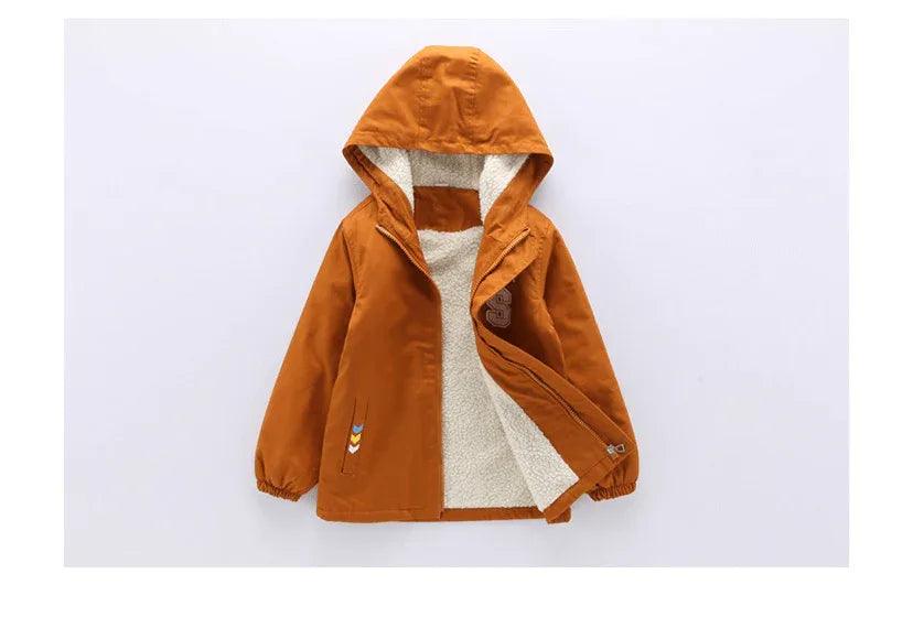 Kids Winter Windbreaker Jacket | Warm Velvet Coat for Boys - Dazzling Beauty Solution