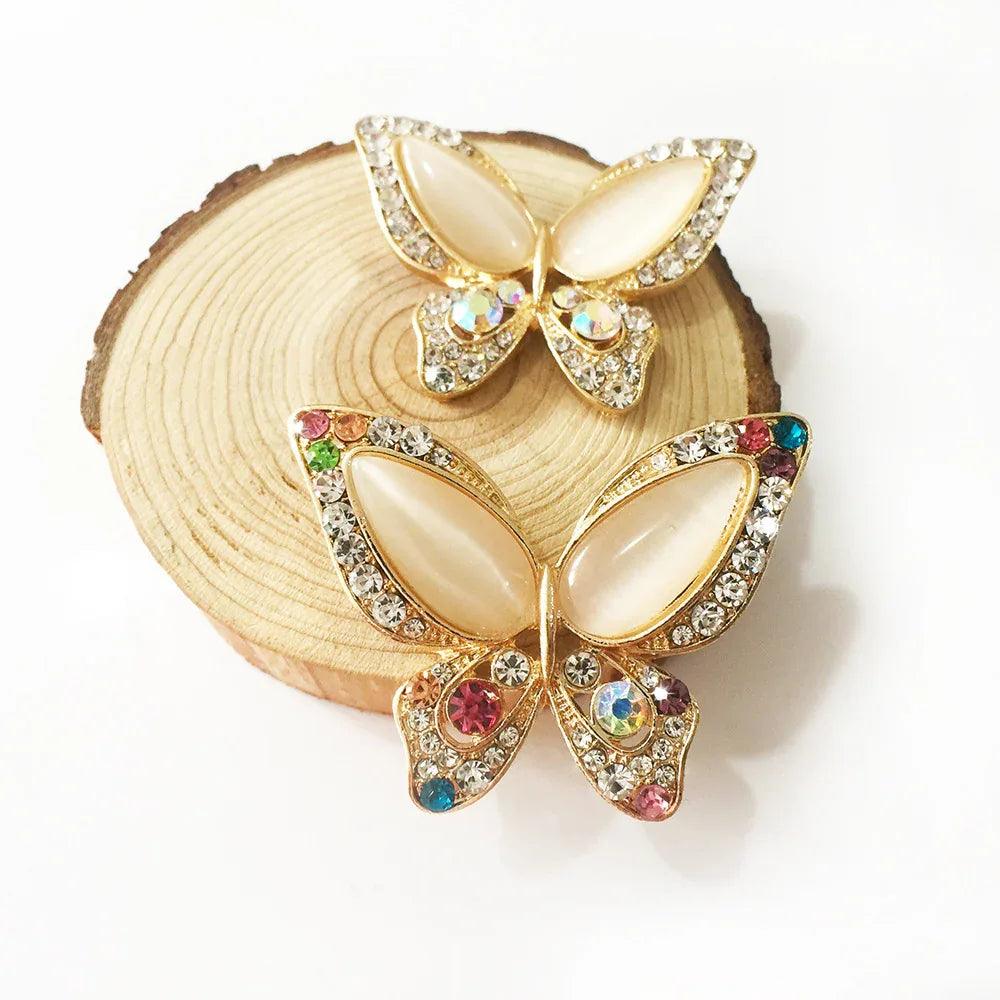 Women’s Butterfly Brooch – Gemstone Inlay Pin Accessory - Dazzling Beauty Solution