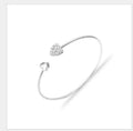 Korean Version Of Jewelry Full Diamond Heart-Shaped Love Bracelet Open Bracelet European And American Cross-Border Foreign Trade Explosion Double Peach Heart Bracelet - Dazzling Beauty Solution