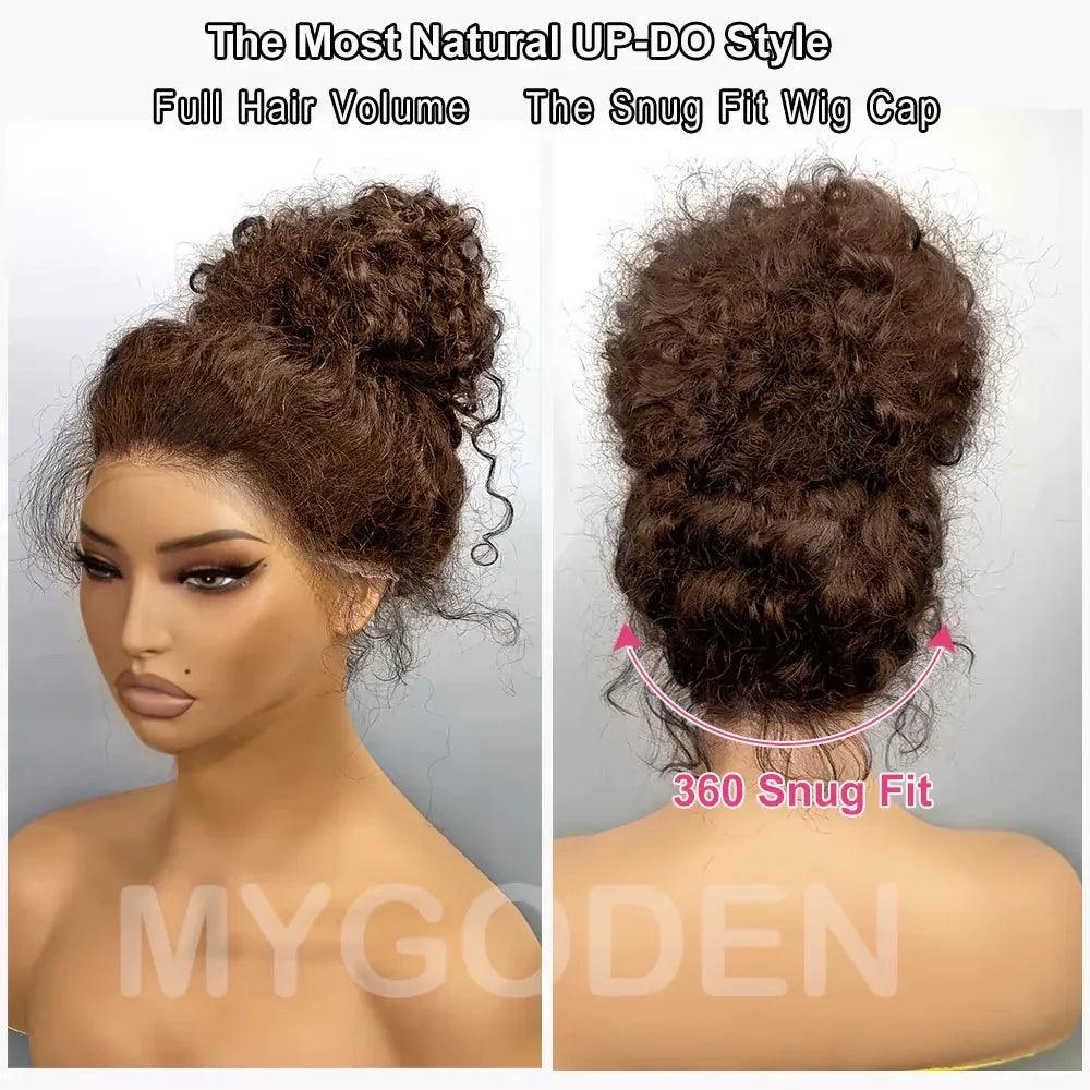 Chocolate Brown 360 HD Lace Wig – Deep Wave, 250% Density, Glueless Invisi Strap - Dazzling Beauty Solution
