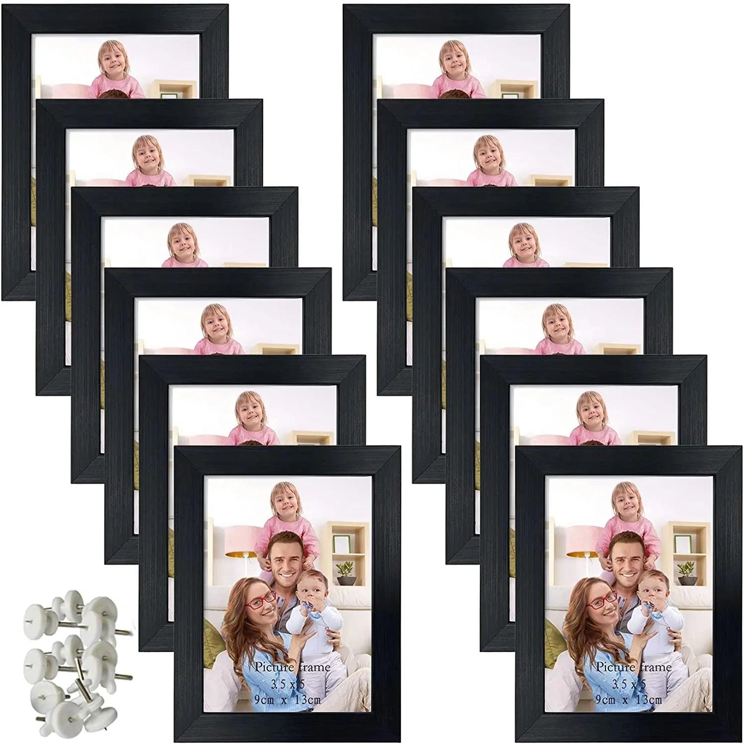 12-Pack Black 3.5x5 Picture Frames - Dazzling Beauty Solution