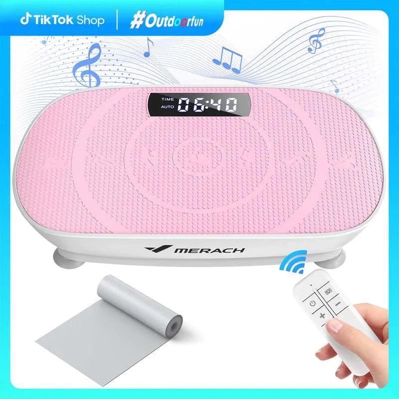 Vibration Plate Exercise Machine - Bluetooth Music & 400LBS Capacity Vibration Plate for Lymphatic Drainage Success - Dazzling Beauty Solution