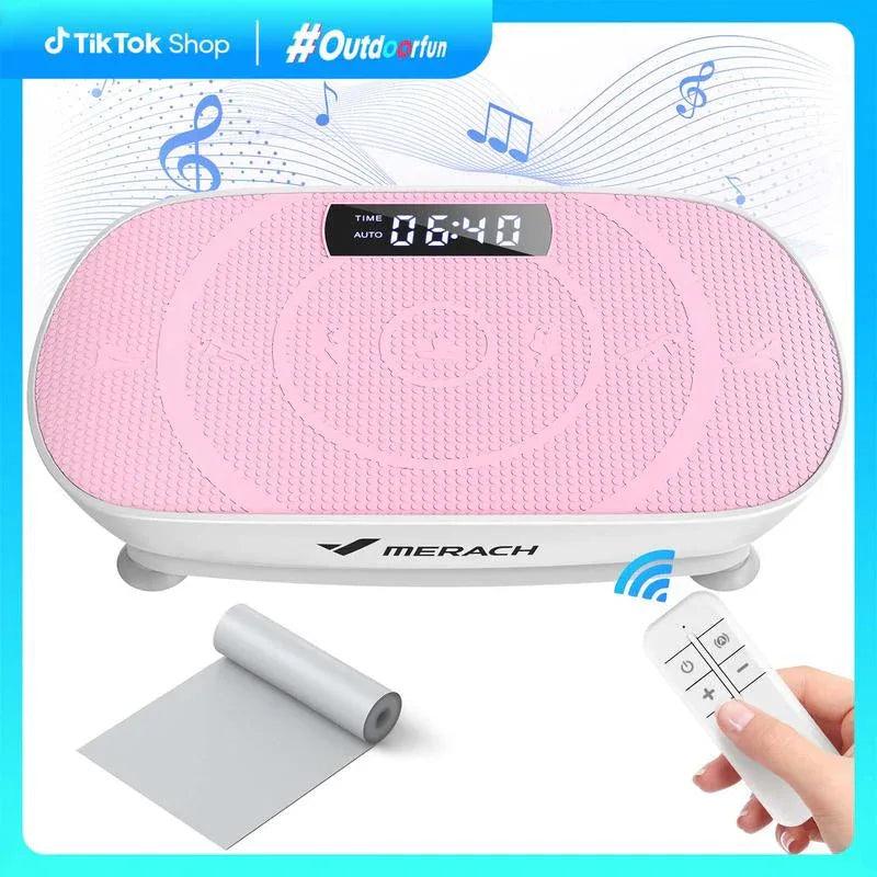 Vibration Plate Exercise Machine - Bluetooth Music & 400LBS Capacity Vibration Plate for Lymphatic Drainage Success - Dazzling Beauty Solution
