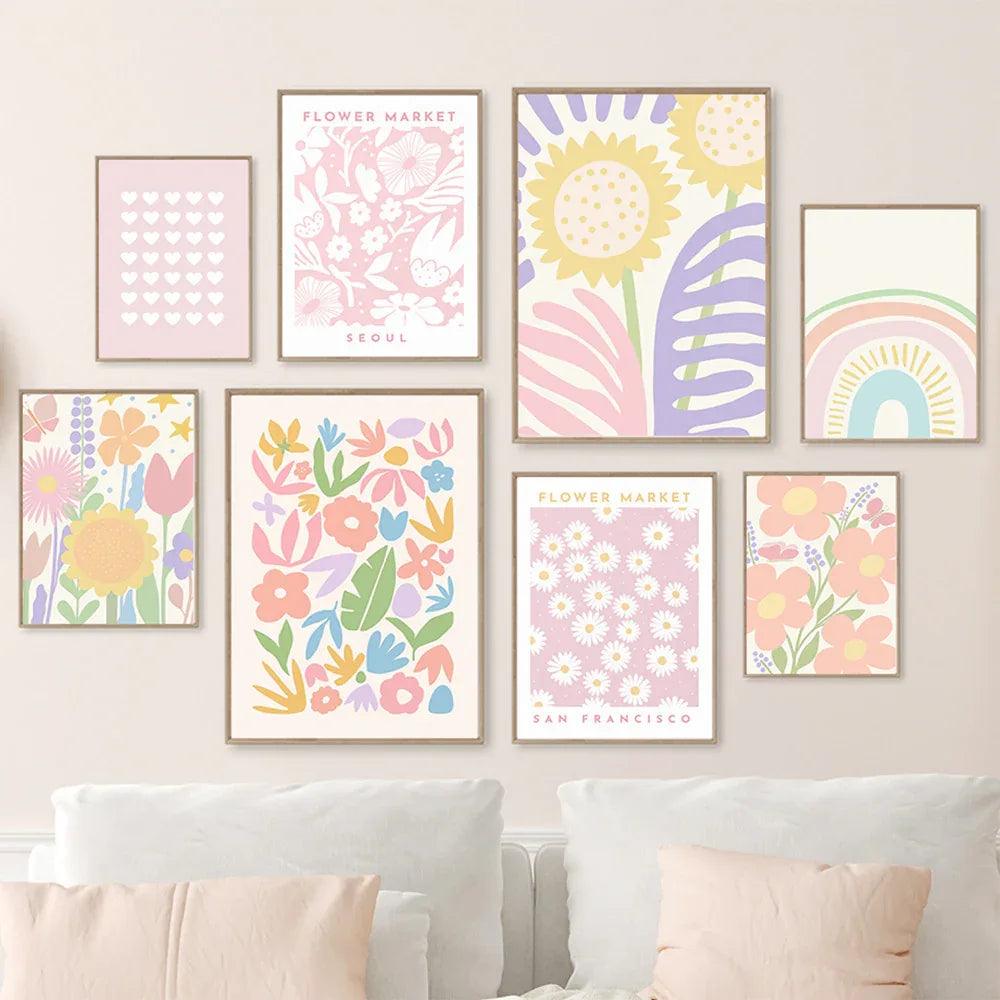 Rainbow Sunflower Wall Art Canvas Painting - Dazzling Beauty Solution