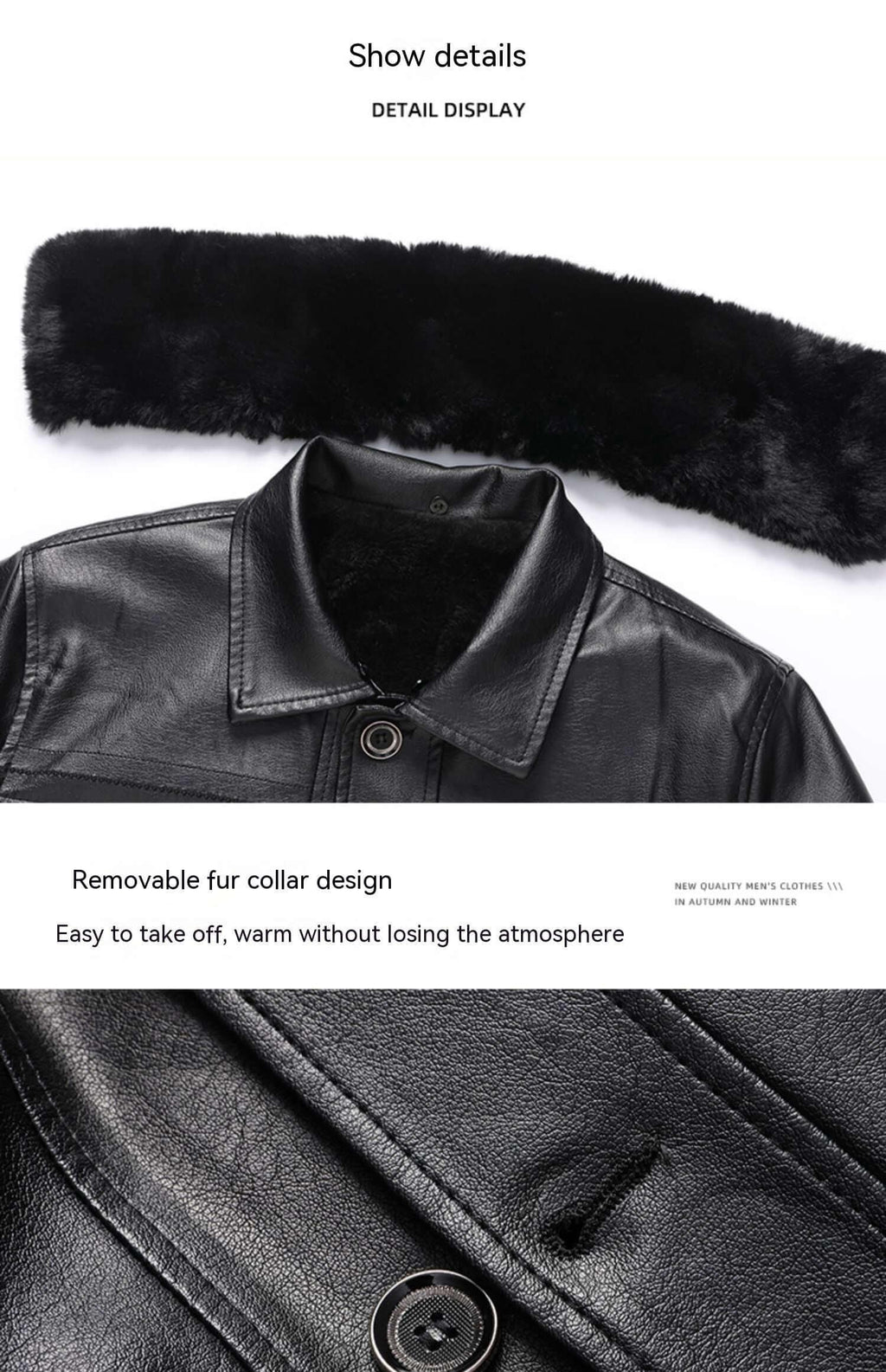 Men’s Winter Velvet PU Leather Jacket Padded Warm Coat - Dazzling Beauty Solution