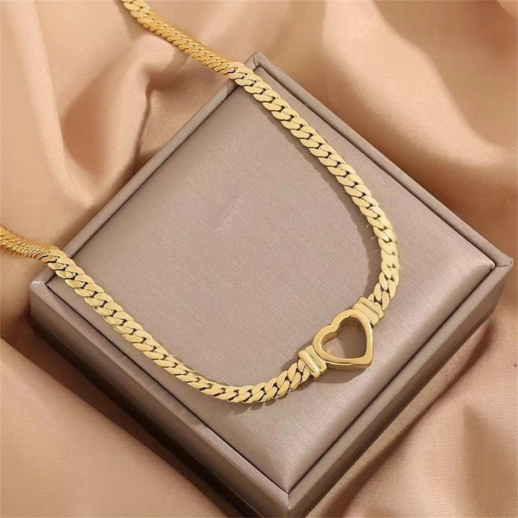 Personalized Love Chain Necklace Bracelet For Women Fashion Titanium Steel Non-fading Clavicle Chain Jewelry - Dazzling Beauty Solution