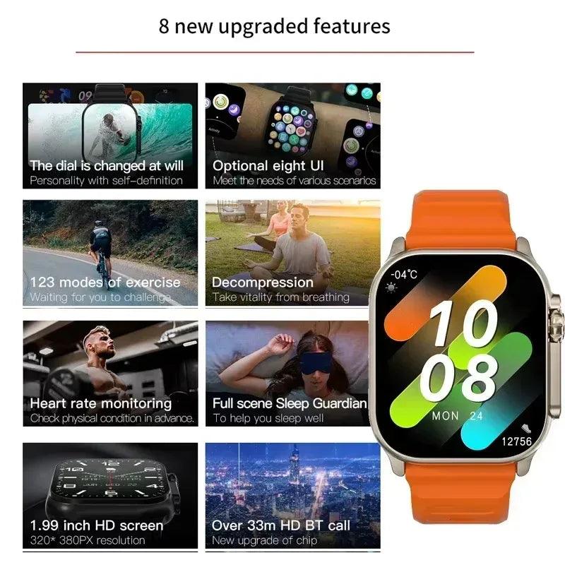 T900Ultra Smartwatch Bluetooth Talk Smartwatch Message Alert Heart Rate Monitor Sports Watch for Android IOS Men Women - Dazzling Beauty Solution