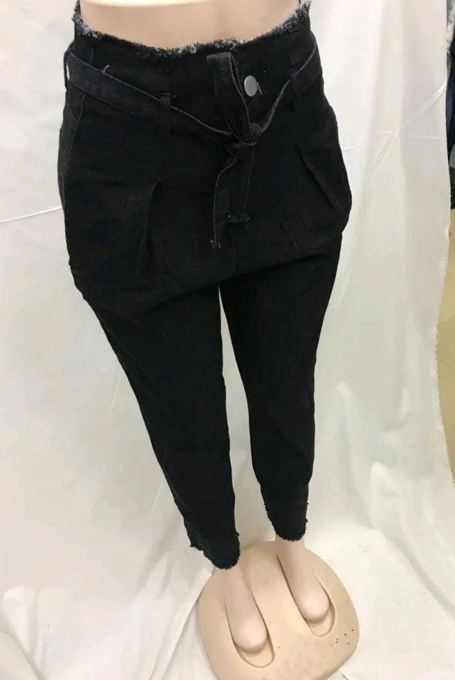 High-Waisted Washed Denim Pencil Pants – Plus Size Slim Fit Jeans for Women - Dazzling Beauty Solution