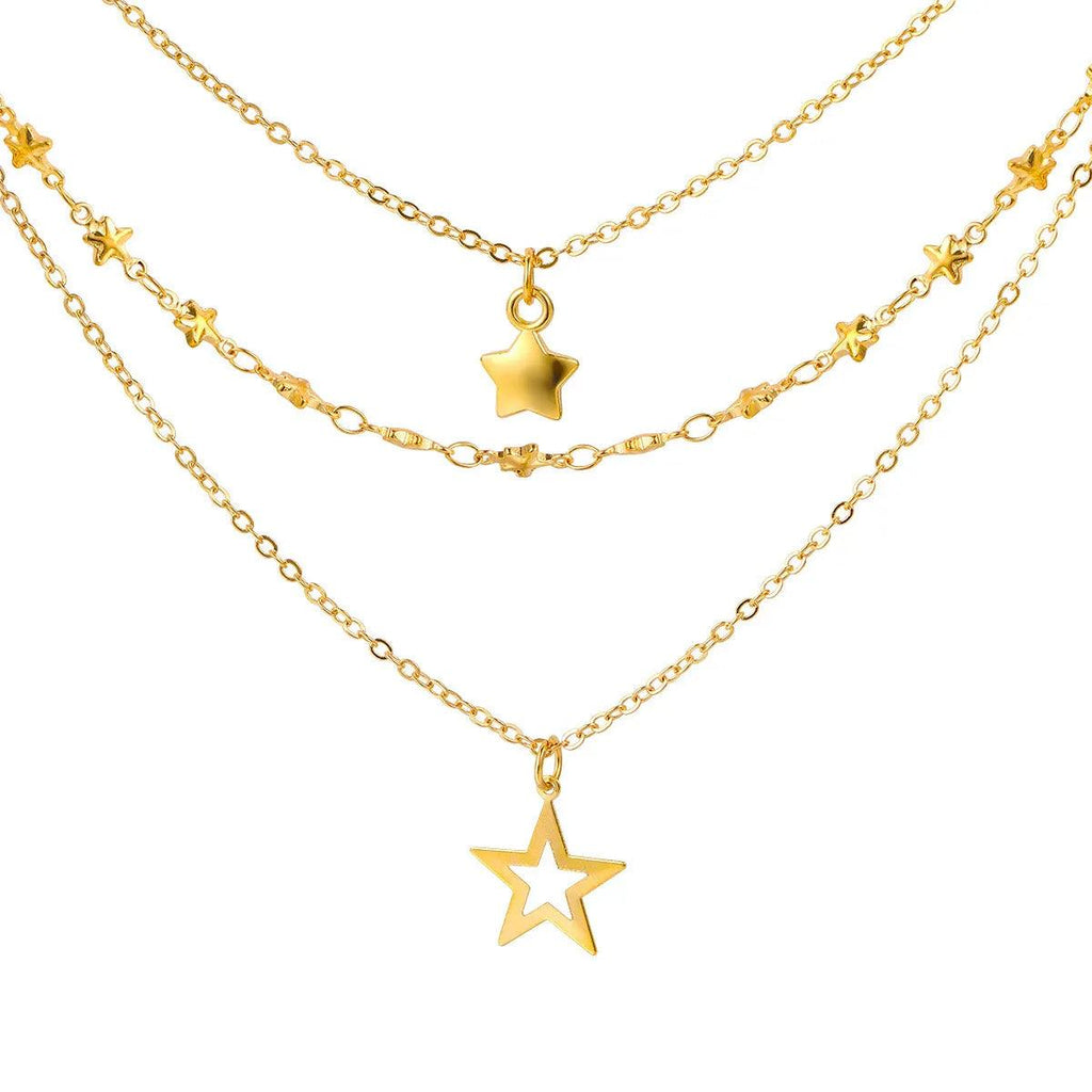 Ins Style Star Pendant Necklace – Women’s Alloy Water Wave Chain - Dazzling Beauty Solution