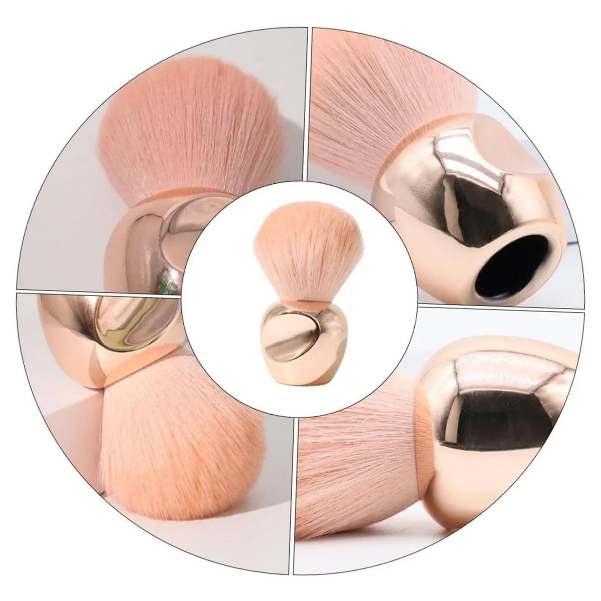 Rose Gold Multipurpose Makeup Brush – Soft Fiber Foundation, Blush & Powder Brush - Dazzling Beauty Solution