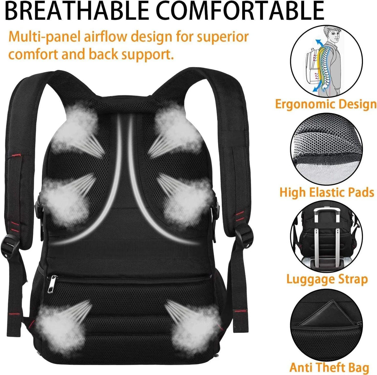 XL Travel Laptop Backpack – USB & RFID Secure - Dazzling Beauty Solution