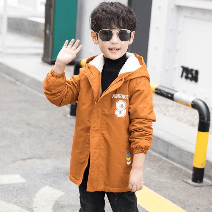 Kids Winter Windbreaker Jacket | Warm Velvet Coat for Boys - Dazzling Beauty Solution