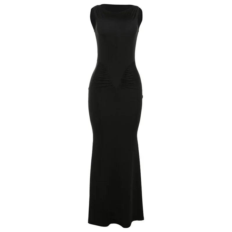 Women's Fashion Sleeveless Pleated High Waist Slim Fit Dress - Dazzling Beauty Solution