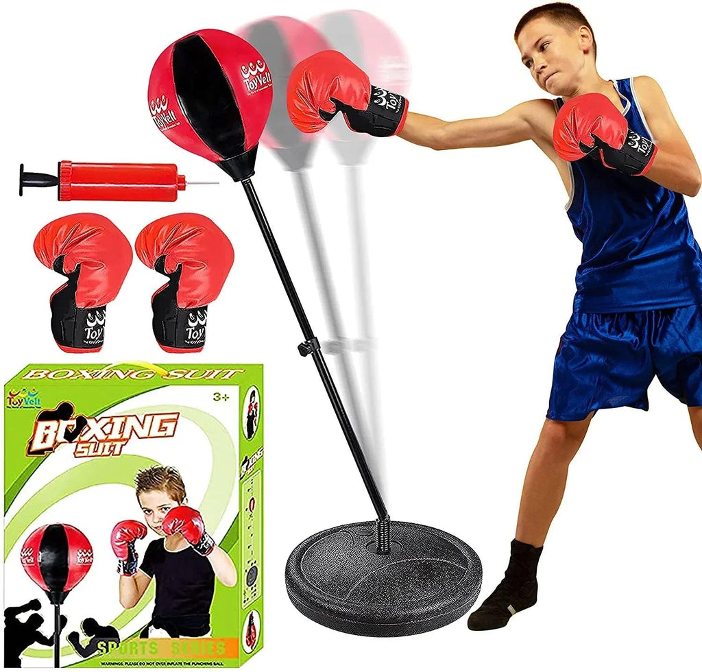 Kids Freestanding Speed Bag, 15", 2.2 Lb, Red & Black - Dazzling Beauty Solution