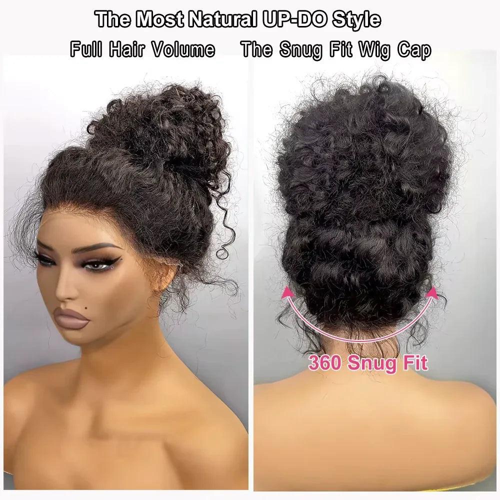 Invisi Strap HD 360 Glueless Deep Curly Wig – 250% Density Full Lace Luxury - Dazzling Beauty Solution