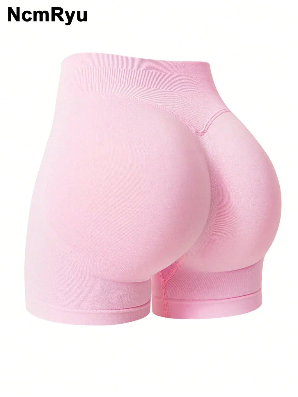Seamless Tummy Control Workout Shorts – Pink Mid-Waist Butt-Lifting Fitness Shorts for Women - Dazzling Beauty Solution