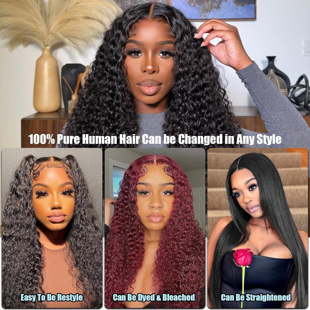 Front Lace Human Hair Wig Deep Wave Human Wigs - Dazzling Beauty Solution