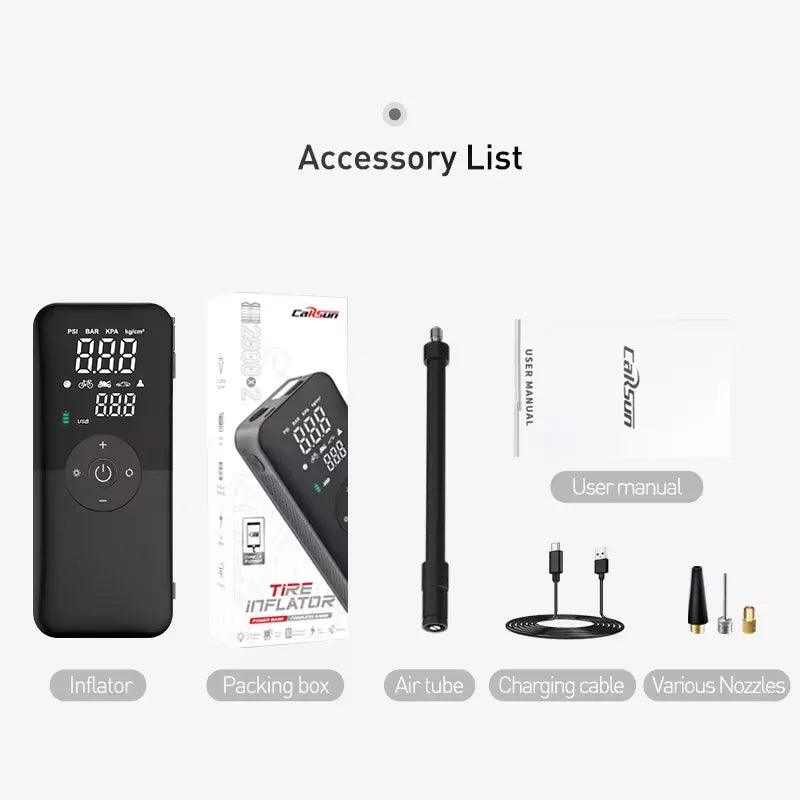 Rechargeable Air Pump Tire Inflator Portable Compressor Digital Cordless Car Tyre Inflator for Motocycle Bicycle Balls - Dazzling Beauty Solution