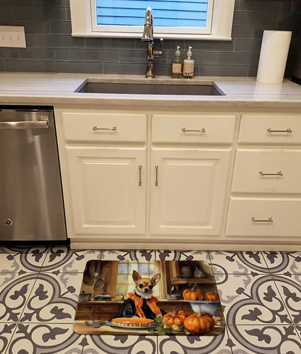 Chihuahua Fall Kitchen Pumpkins Memory Foam Kitchen Mat - Dazzling Beauty Solution