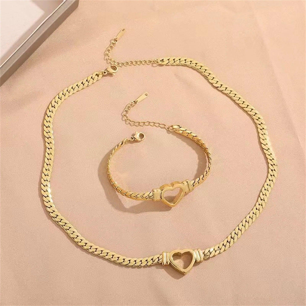 Personalized Love Chain Necklace Bracelet For Women Fashion Titanium Steel Non-fading Clavicle Chain Jewelry - Dazzling Beauty Solution