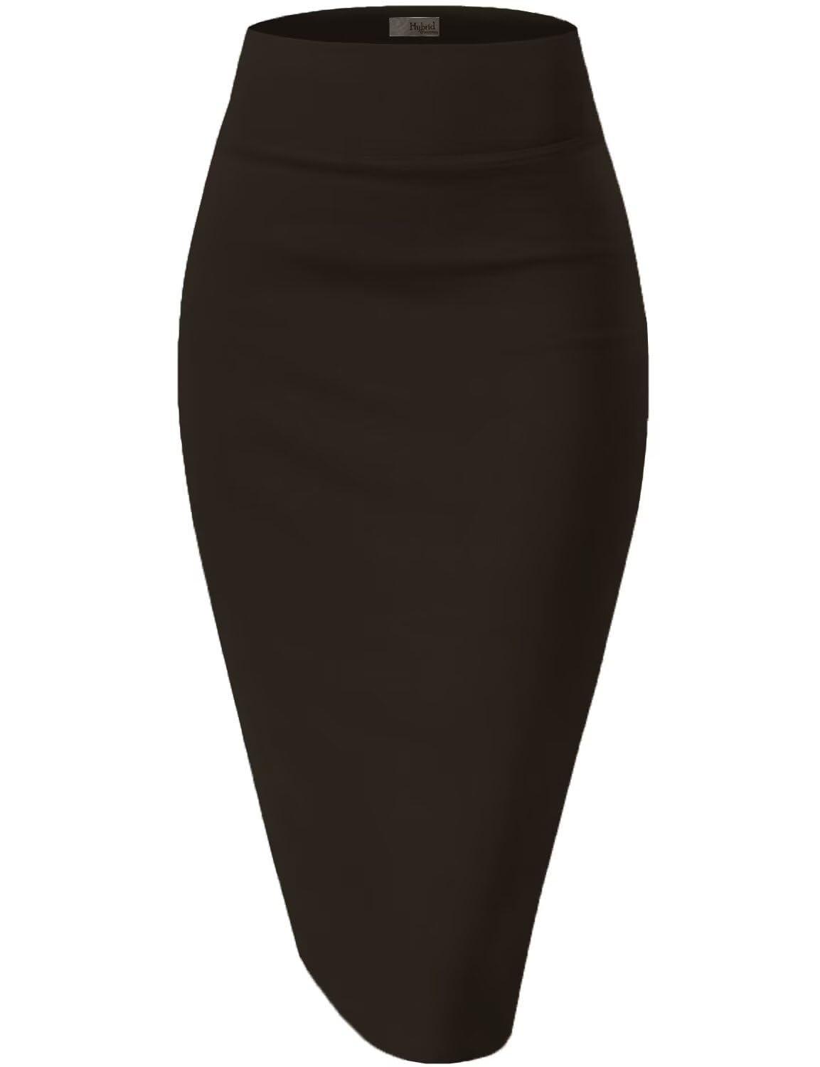Women's Premium Ponte Stretch High-Waist Pencil Skirt – Below Knee