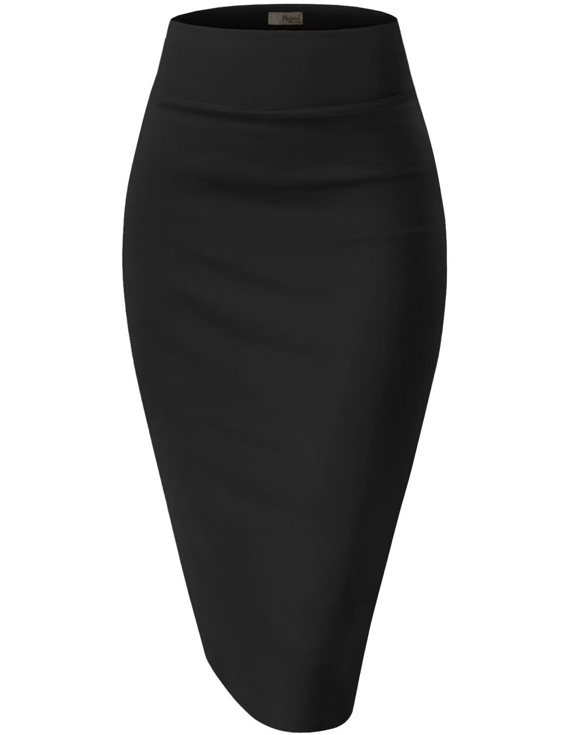 Women's Premium Ponte Stretch High-Waist Pencil Skirt – Below Knee