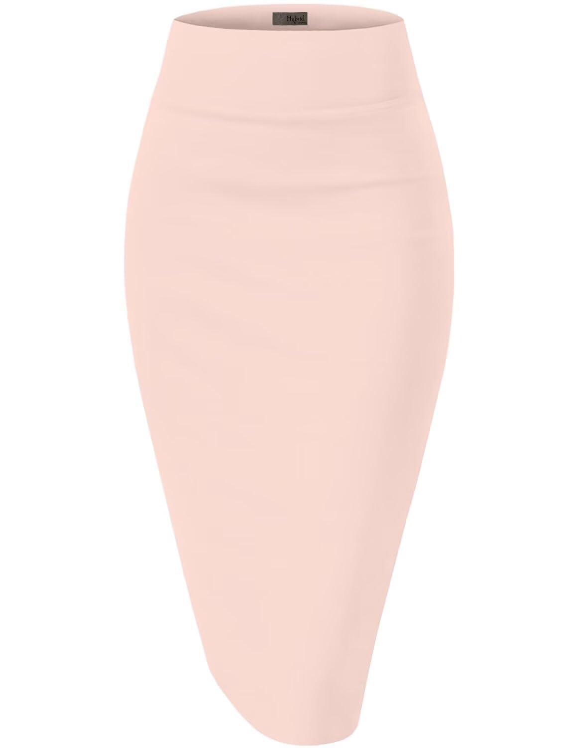 Women's Premium Ponte Stretch High-Waist Pencil Skirt – Below Knee