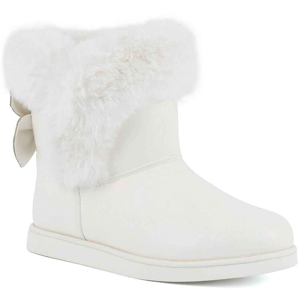 Juicy Couture Women's Slip-On Winter Snow Boots | Faux Fur Lined | Warm Fashion Booties | Sizes 5–12