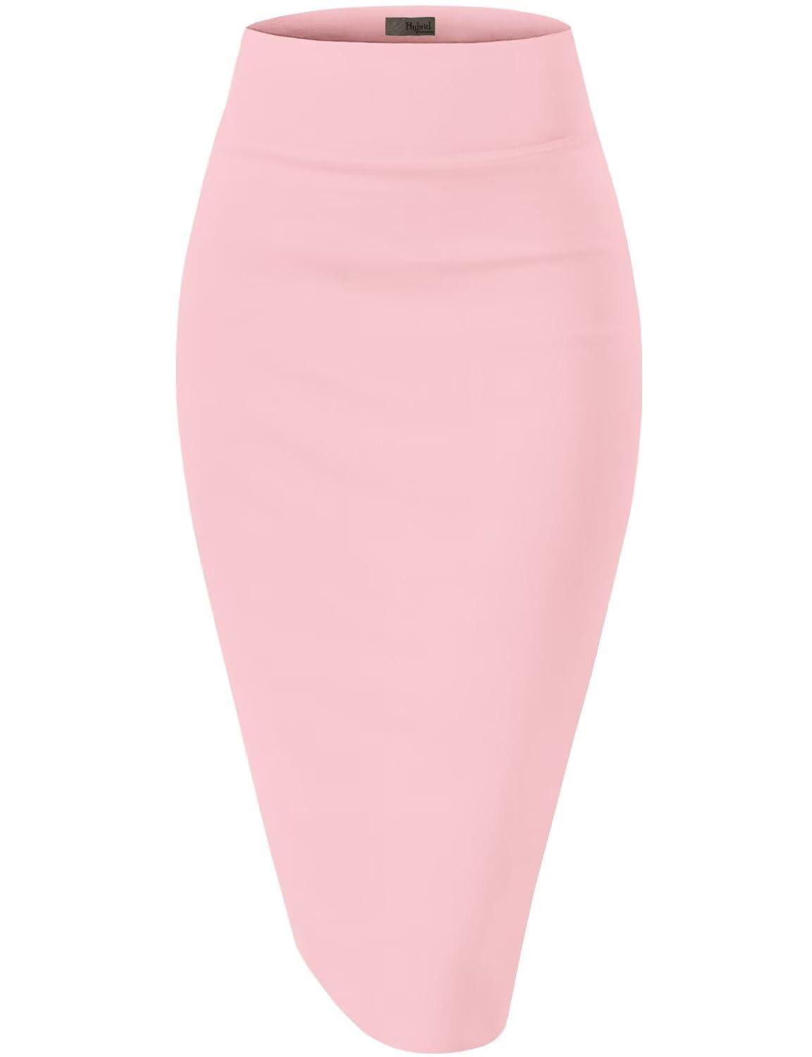 Women's Premium Ponte Stretch High-Waist Pencil Skirt – Below Knee