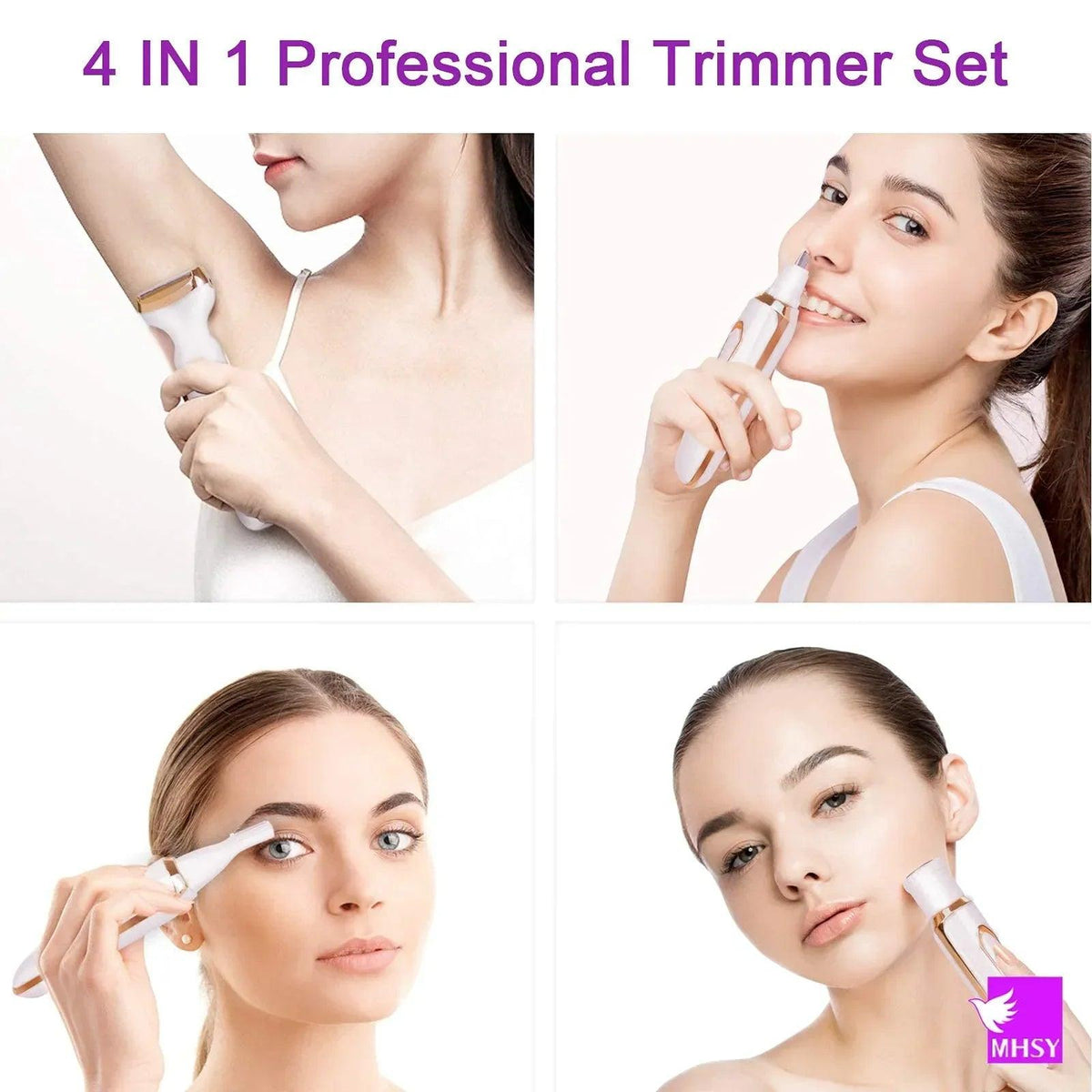 2-in-1 Rechargeable Women’s Electric Shaver – Bikini & Facial Trimmer, Wet/Dry, Low Noise (Type-C, Portable) - Dazzling Beauty Solution