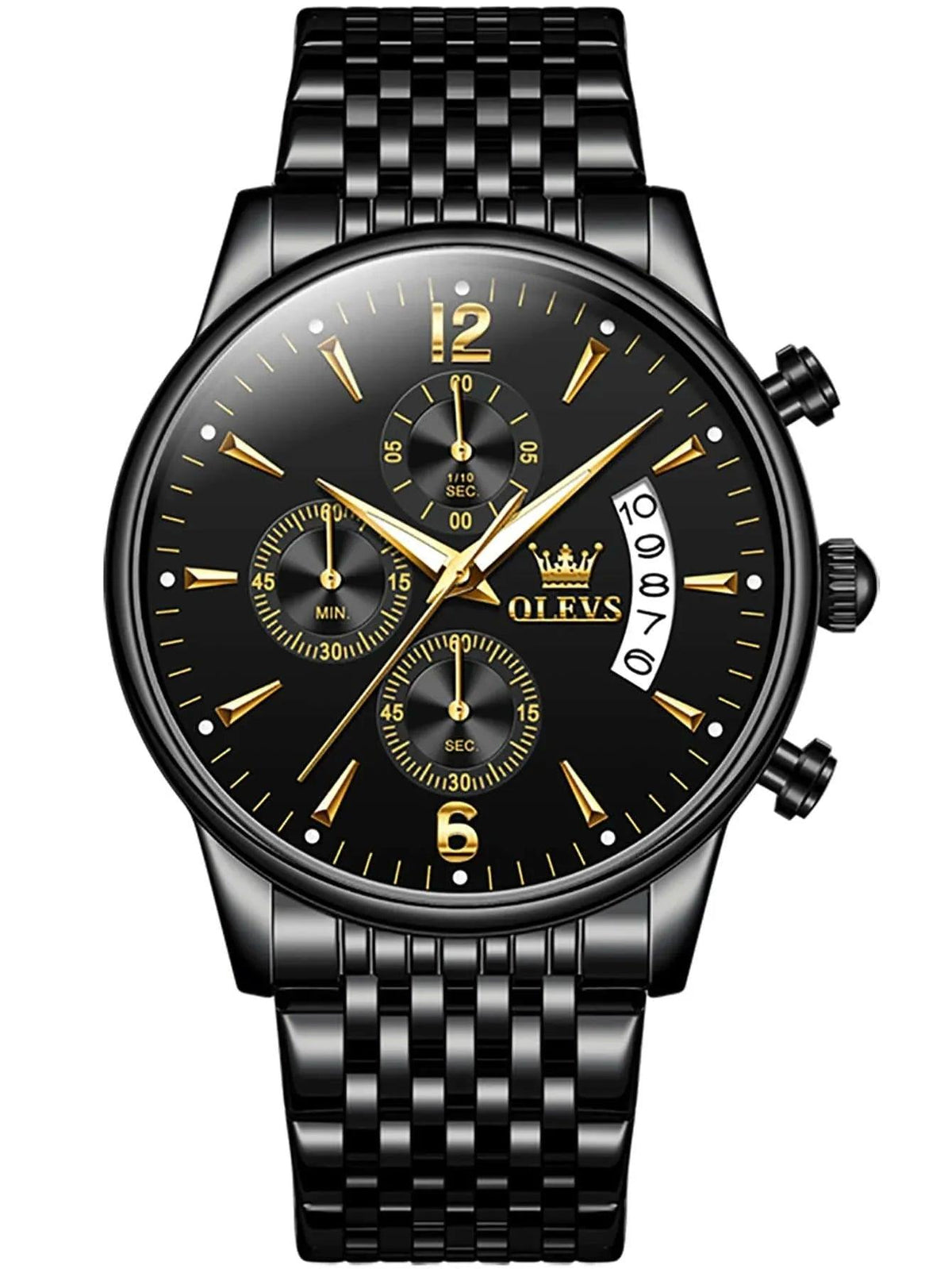 OLEVS Men’s Luxury Stainless Steel Chronograph Watch – Waterproof & Luminous - Dazzling Beauty Solution