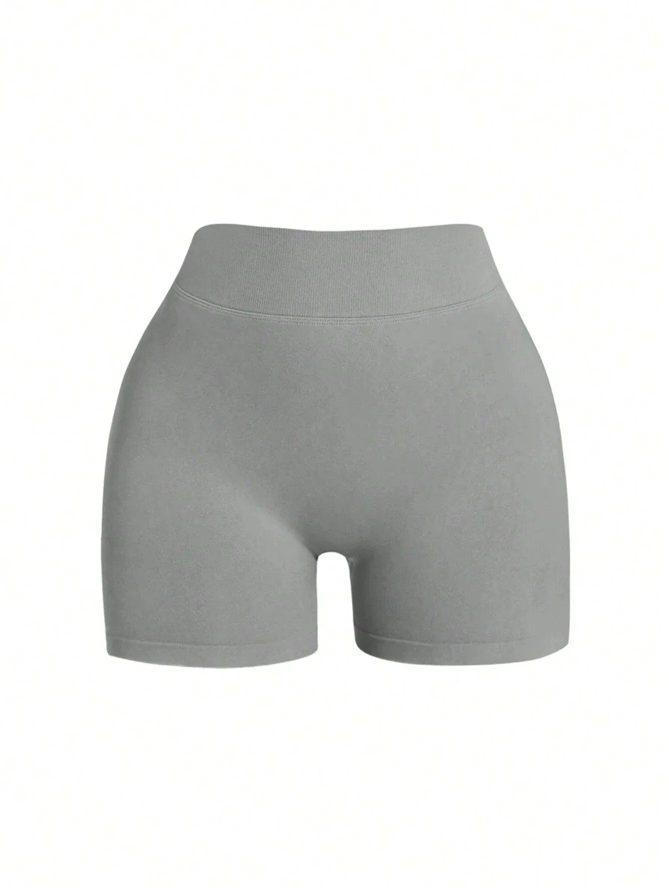 Women'S Plain Seamless V-Waist Daily Fitness Sports Shortswomen Sweat Short, Gym Short, Biker Short - Dazzling Beauty Solution