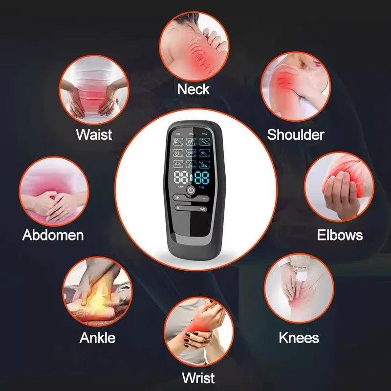 TENS Electric Muscle Stimulator – 6 Modes, 19 Intensity Levels for Pain Relief with Hydrogel Pads & USB Rechargeable - Dazzling Beauty Solution
