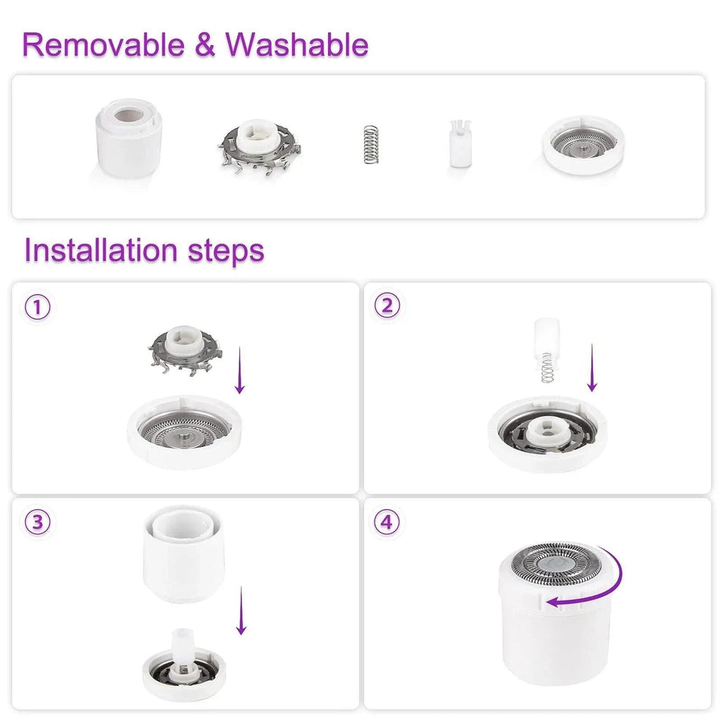 2-in-1 Rechargeable Women’s Electric Shaver – Bikini & Facial Trimmer, Wet/Dry, Low Noise (Type-C, Portable) - Dazzling Beauty Solution