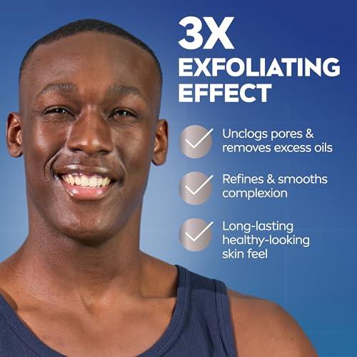 NIVEA MEN Maximum Hydration Face Scrub with Provitamin B5 and Aloe Vera, Exfoliating Face Wash Deeply Cleanses to Unclog Pores, 4.4 Oz Tube, Pack of 3