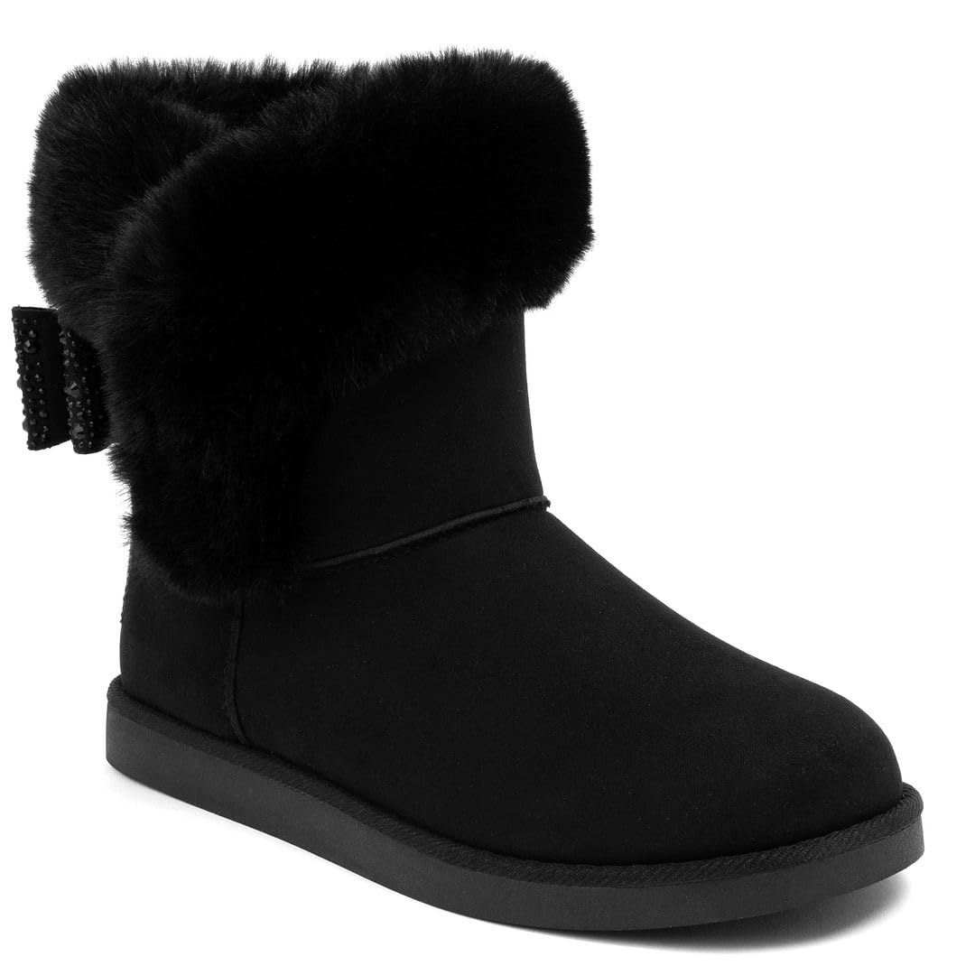 Juicy Couture Women's Slip-On Winter Snow Boots | Faux Fur Lined | Warm Fashion Booties | Sizes 5–12