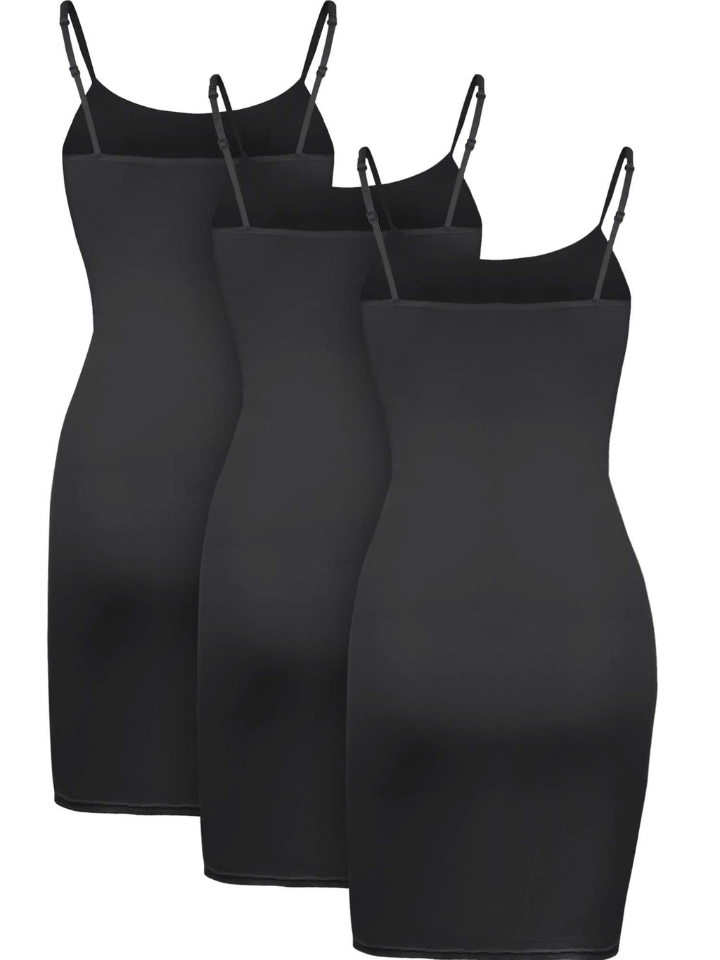 3-Piece Basic Cami Tank Set - Women's Long Adjustable Strap Tops (S-XXL)