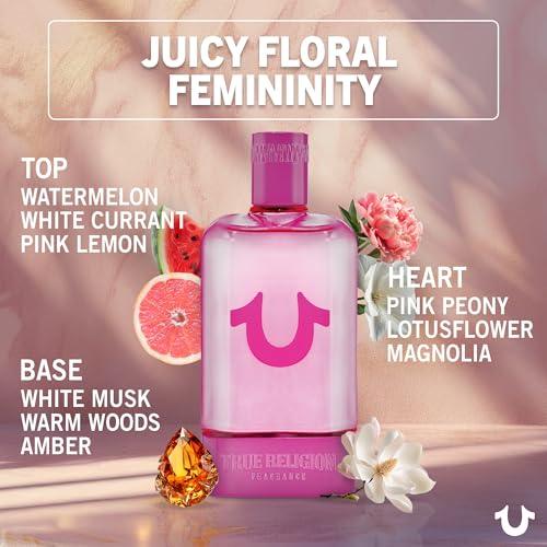 True Religion Women's Eau de Parfum | Fruity Floral Amber Perfume | 3.4 fl oz