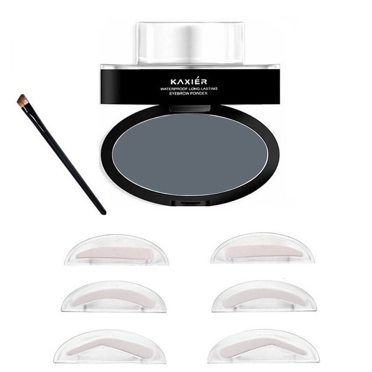 Waterproof Eyebrow Stamp Powder Kit with Stencils & Mirror