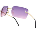 Y2K Rimless Rectangle Sunglasses | Butterfly Frameless Tinted Lens | UV400 | 6 Colors